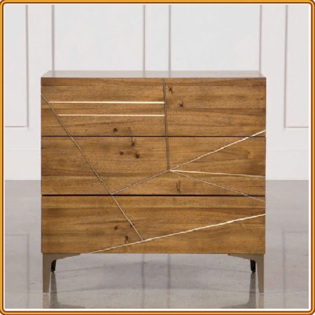 Living Spaces 206180 : Tủ Đứng 3 Ngăn Kéo - Vàng Đồng